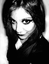 Featured Model wearing long Elise 013 and bottom Elise 519 false eyelashes