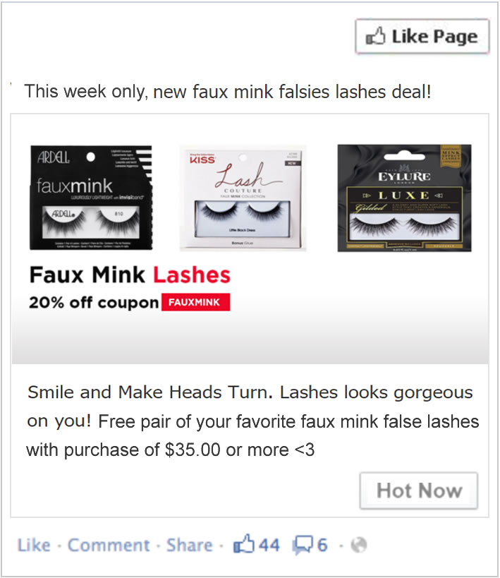 Free Faux Mink Lashes Offer