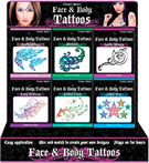 Fright Night Face & Body Tattoo 18pc Display (69523) - BOGO (Buy 1, Get 1 Free Deal)