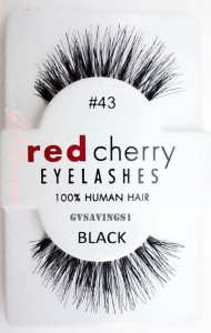 red cherry eyelashes 100% human hair #43 black