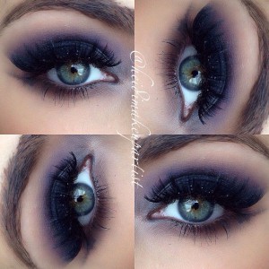 Smoky Glitter Eyes with Thick Lashes