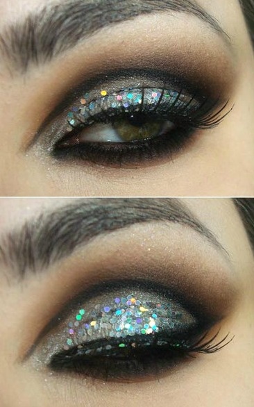 Sparkly Glitter Eye Makeup Idea