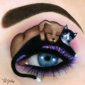 The very cute "Dog and Cat Friendship" Eye Makeup