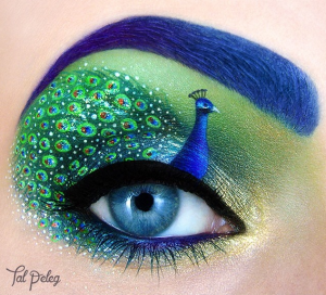 colorful "Peacock" Eye makeup