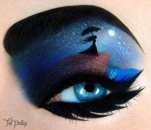 Lonely girl moon eye makeup