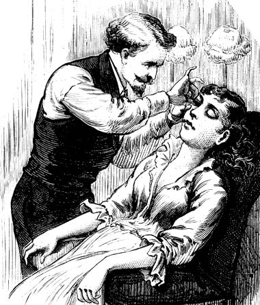 1882 Fringed eyelashes being sewed on to brighten eyes (from McLaughlin, 1972).