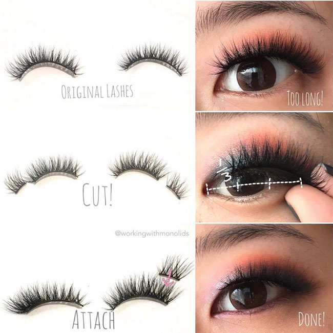 Steps For Lash Hack! Cut and Attach!