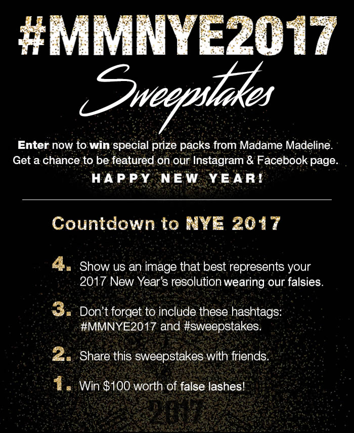 #MMNYE2017 False Eyelashes Sweepstakes