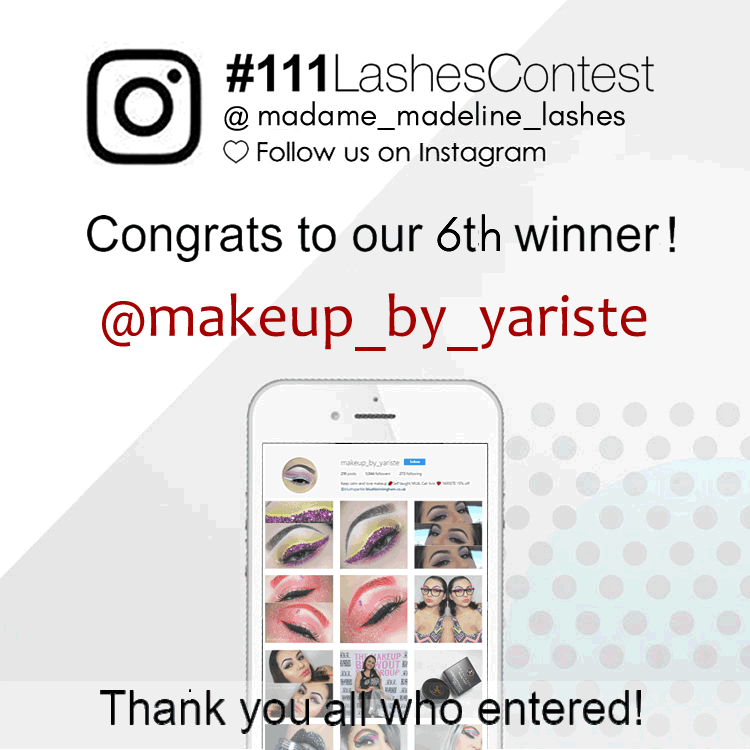 Our 6th grand price #111 false lashes contest giveawaywinner