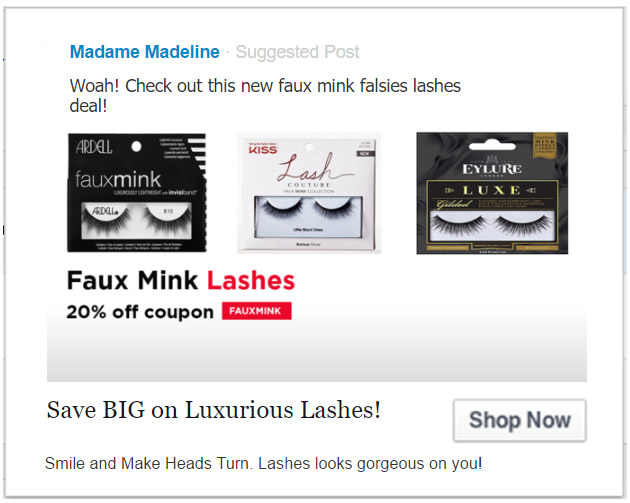 20% off coupon. Use promo code FAUXMINK