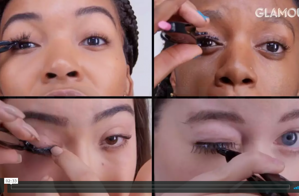 women to put on fake eyelashes