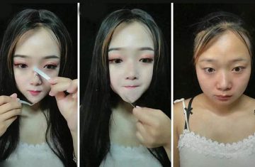 Chinese woman gave herself elf-like features and a pointy chin with incredible make-up, false lashes and sculpting talents