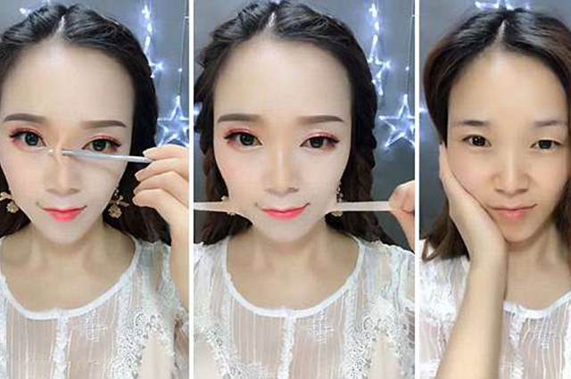 This blogger gave herself a new nose - although viewers questioned why she felt the need to make the adjustment