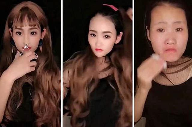 In one of the arguably most impressive transformations a make-up pro shed her tape and nose make-up for a video
