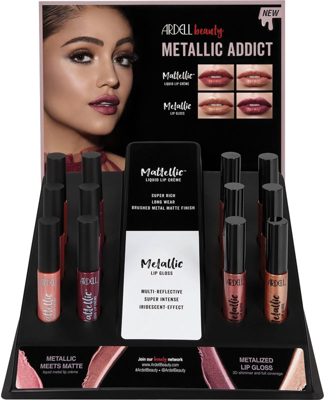 Ardell Beauty Metallic Addict Lip 12 Piece Counter Display