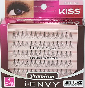 KISS i-ENVY Luxe Individual Black MEDIUM Multi-Pack (KPEM02B)