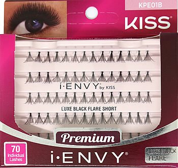 KISS i-ENVY Individual Lashes LUXE Black Short (KPE01B)