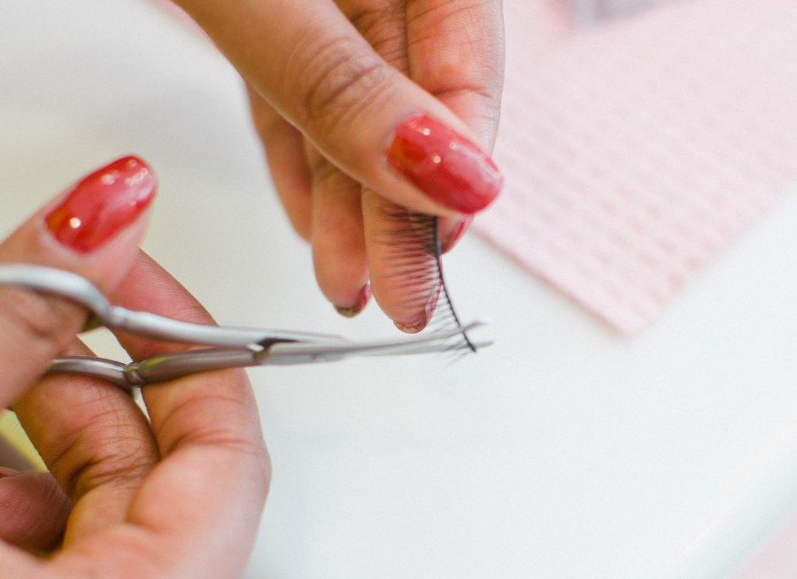 Step 6: Trim all extra and unneeded length off your lashes.