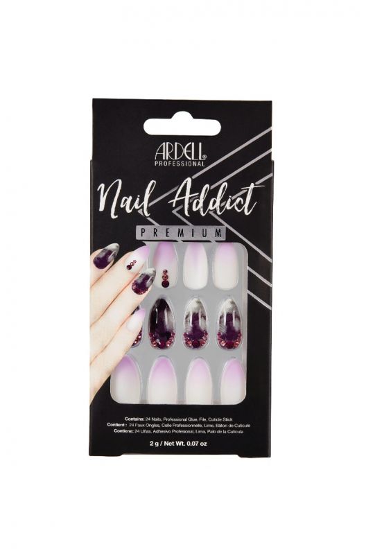 Ardell Nail Addict Premium Artificial Nail Set -  Marble Purple Ombre