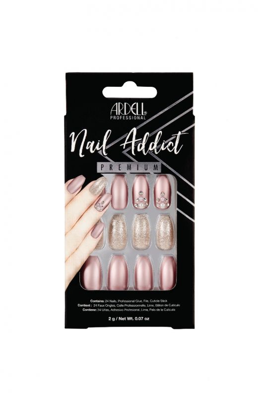 Ardell Nail Addict Premium Artificial Nail Set - Metallic Lilac Pearl