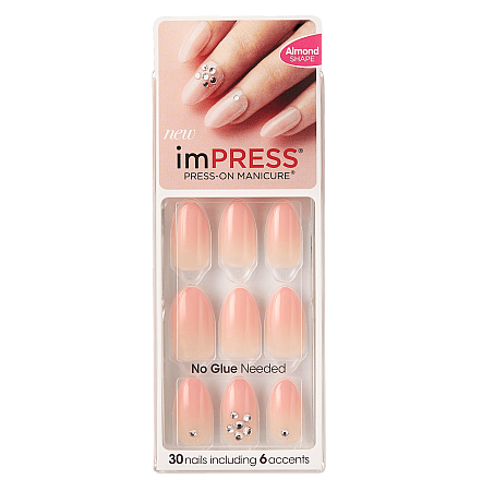 GetUSCart- KISS imPRESS Color Press-On Manicure, Gel Nail Kit, PureFit  Technology, Short Length, “Graytitude”, Polish-Free Solid Color Mani,  Includes Prep Pad, Mini File, Cuticle Stick, and 30 Fake Nails