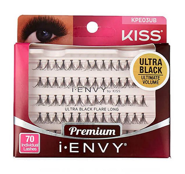 KISS iENVY Individual Lashes ULTRA Black Long (KPE03UB), iENVY