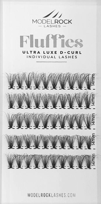 MODELROCK Ultra Luxe Individual Lashes - FLUFFIES ‘EXTRA LONG’ D-CURL - 14mm