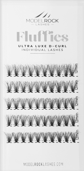 MODELROCK Ultra Luxe Individual Lashes - FLUFFIES 'LONG' D-CURL - 12mm