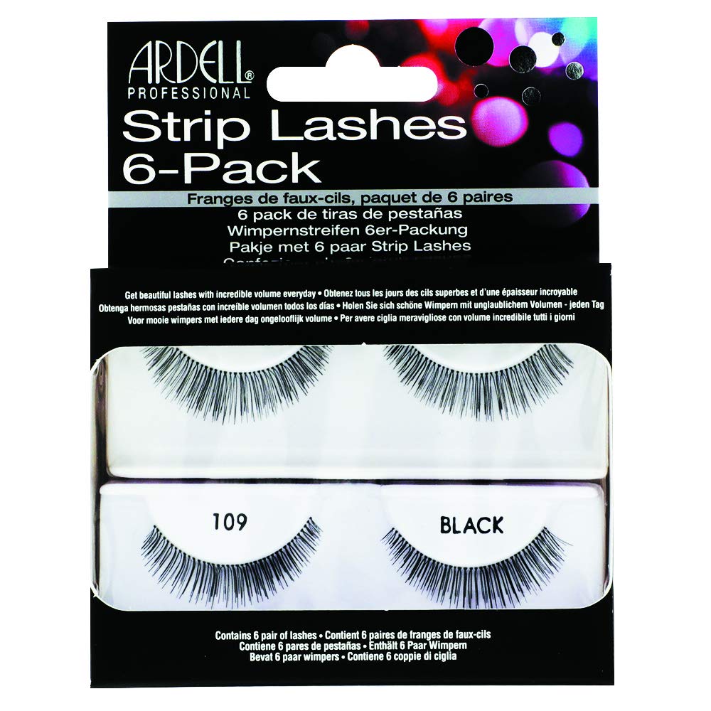 Ardell Professional Strip Lashes Fashion Lashes #109 BLACK 6 Pack