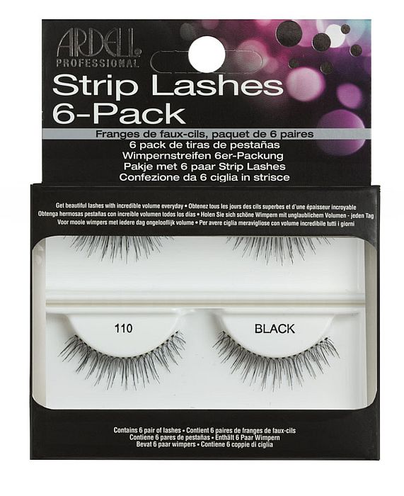 Ardell Professional Strip Lashes Fashion Lashes #110 BLACK 6 Pack