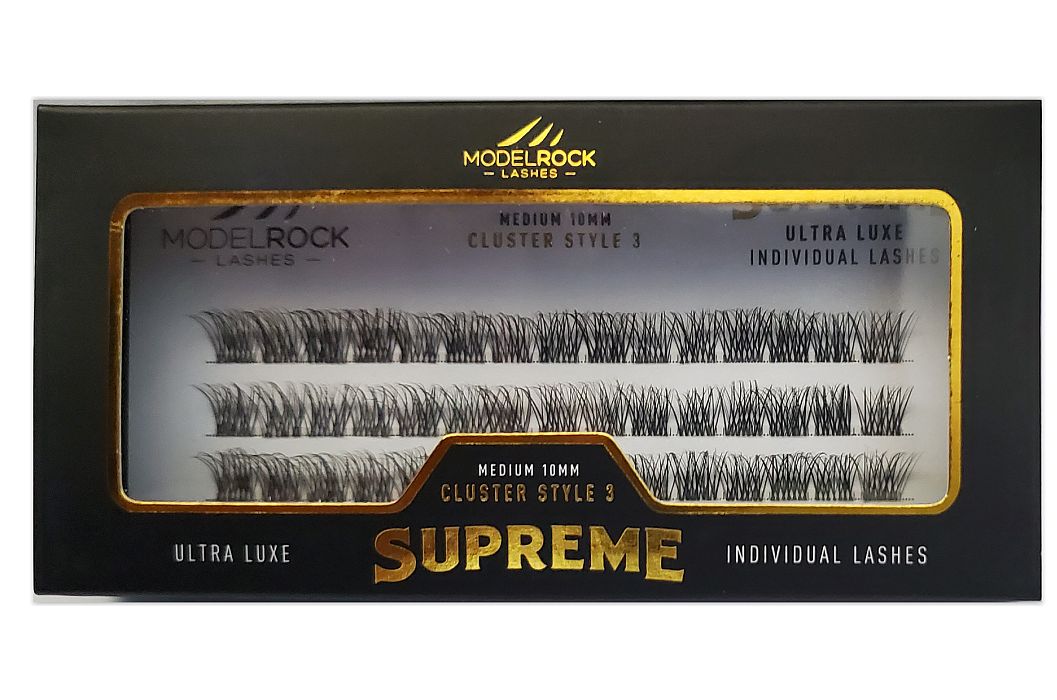 MODELROCK Ultra Luxe Individual Lashes - MEDIUM 10mm - SUPREME CLUSTER Style #3