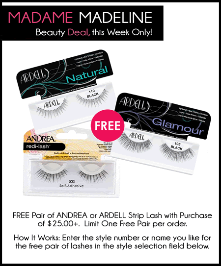 Free Andrea or Ardell Lash Offer