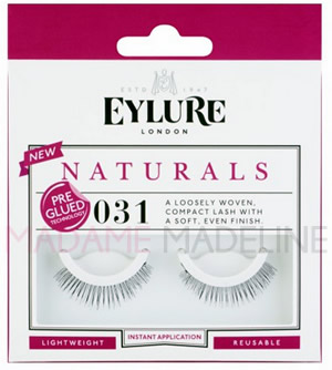 Eylure Naturals 031 Pre Glued Lashes with soft finish.